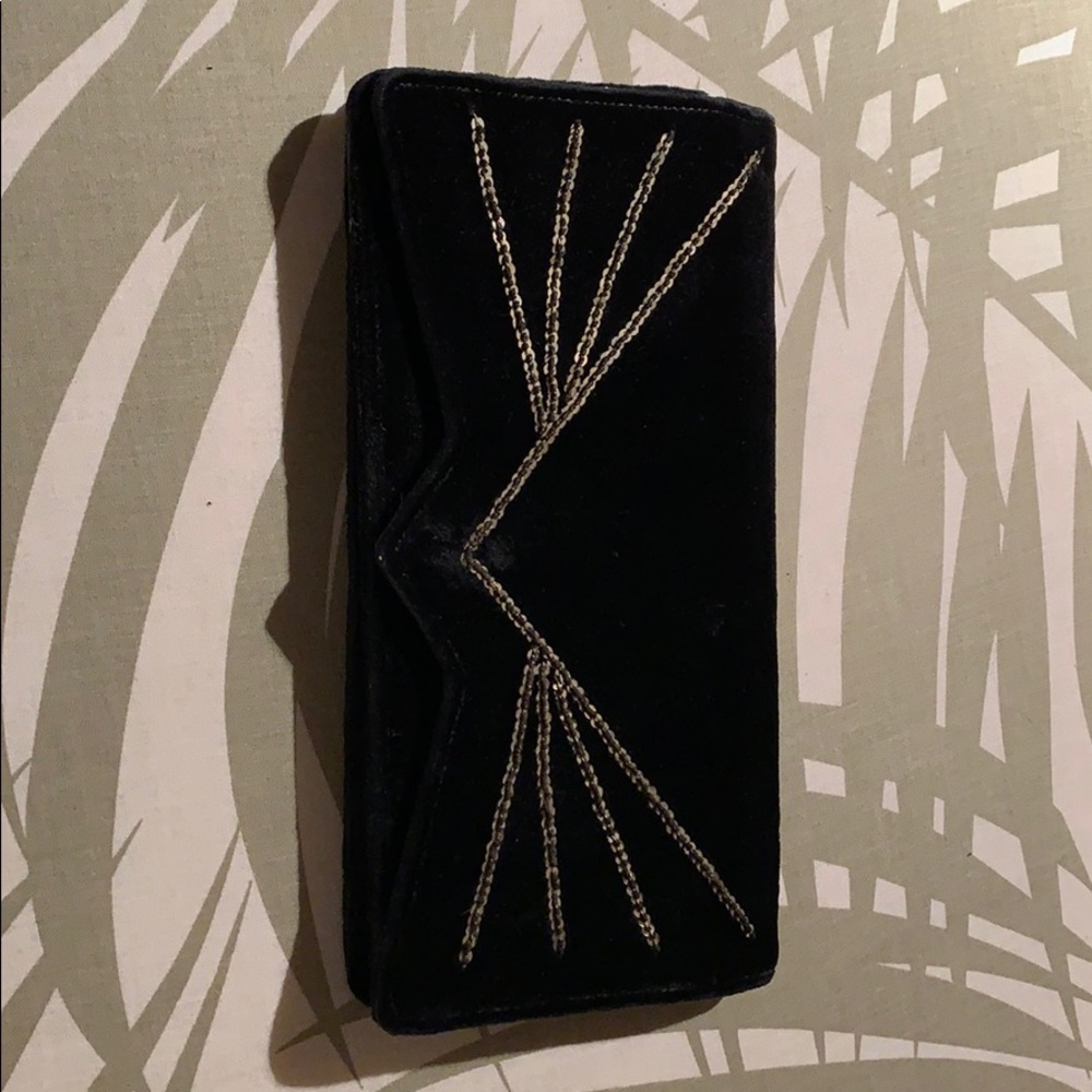 Black velvet clutch